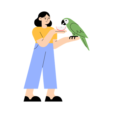 Feeding bird treat  Illustration