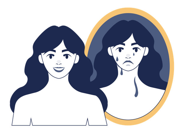 Feeling of depression and helplessness  Illustration