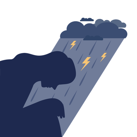 Feeling of depression and helplessness  Illustration
