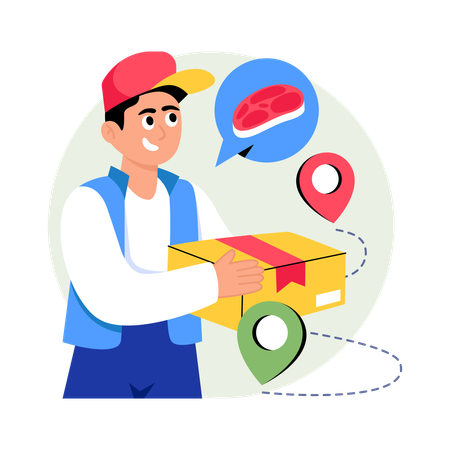 Feesh Meat Delivery  Illustration