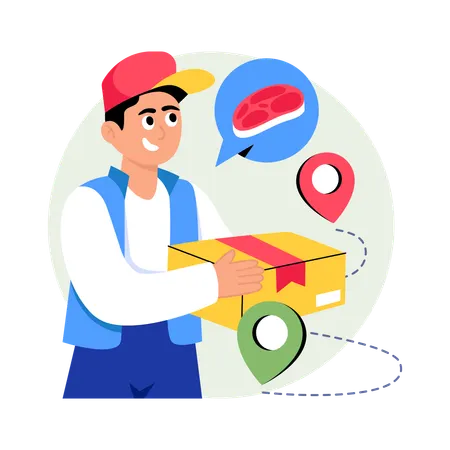 Feesh Meat Delivery  Illustration