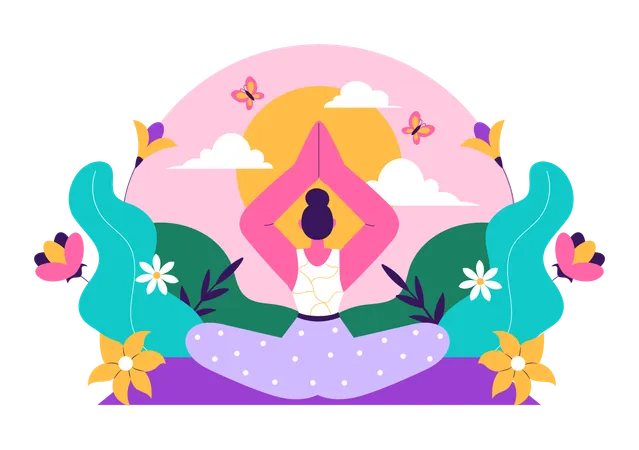 Feier zum Internationalen Yoga-Tag  Illustration
