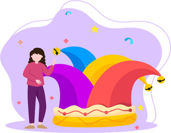 Feierlichkeiten zum Narrentag  Illustration