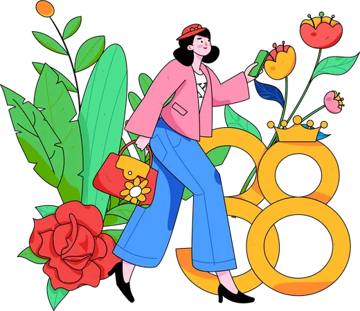 Feiern Sie den Frauentag  Illustration