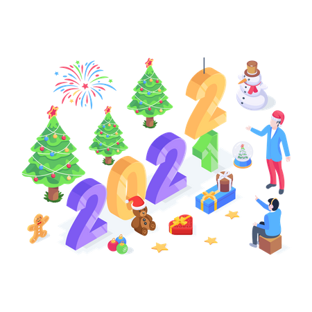 Feiertagsfeiern  Illustration