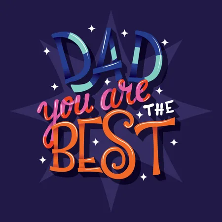 Buona festa del papà, papà sei il migliore, poster tipografico moderno con scritte a mano  Illustration