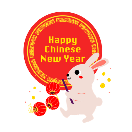 Feliz Ano Novo Chinês  Ilustração