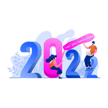 Feliz año nuevo 2022  Ilustración