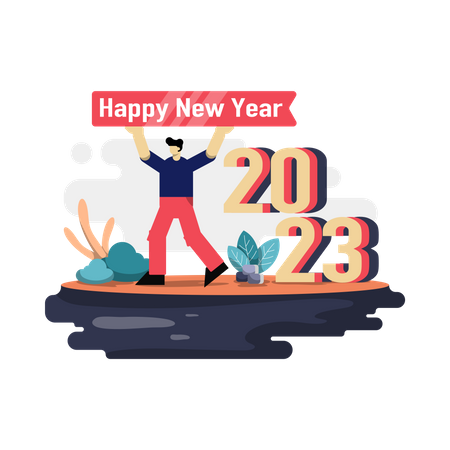 Feliz año nuevo 2023  Ilustración