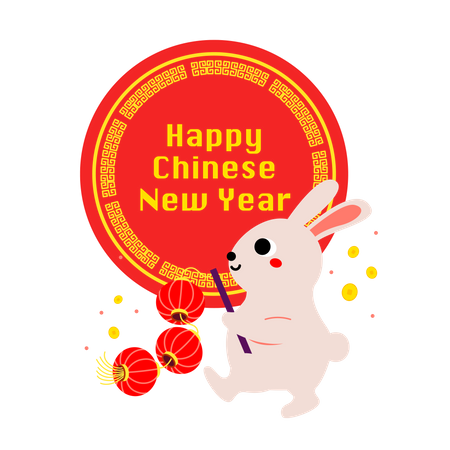 Feliz Año Nuevo Chino  Ilustración
