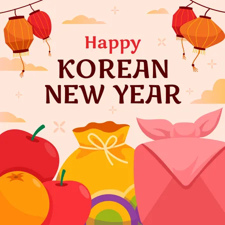 Feliz año nuevo coreano  Ilustración