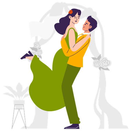 Feliz celebração de casamento  Ilustração