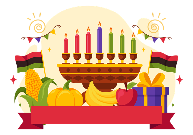 Feliz celebración de kwanzaa  Ilustración