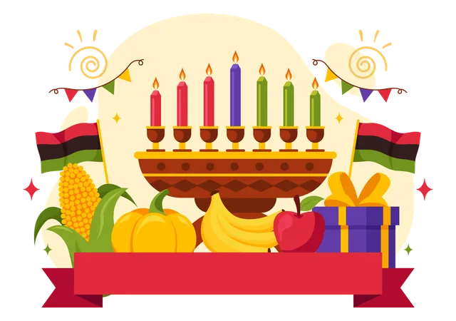 Feliz celebración de kwanzaa  Ilustración