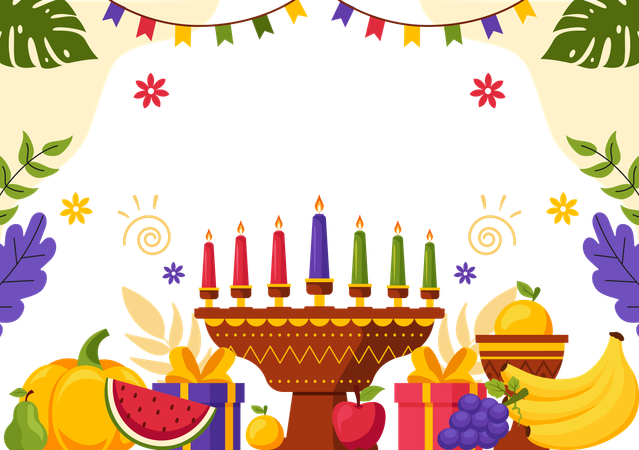 Feliz celebración de kwanzaa  Ilustración