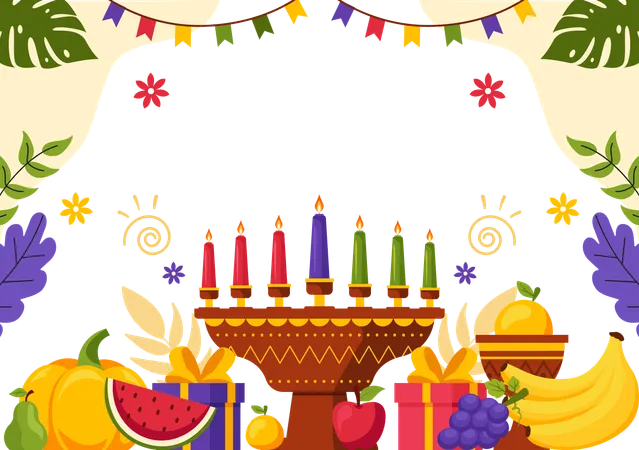 Feliz celebración de kwanzaa  Ilustración