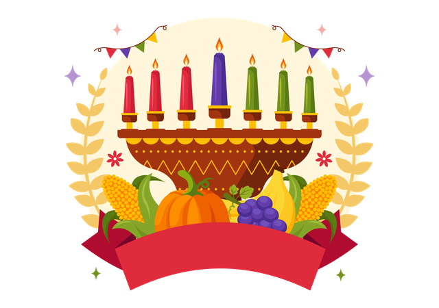 Feliz celebración de kwanzaa  Ilustración