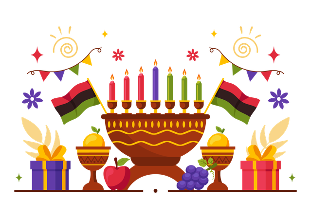 Feliz celebración de kwanzaa  Ilustración