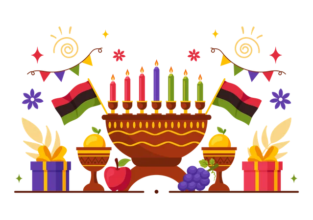 Feliz celebración de kwanzaa  Ilustración