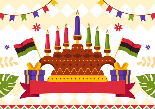 Feliz celebración de kwanzaa  Ilustración