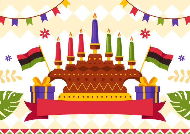 Feliz celebración de kwanzaa  Ilustración