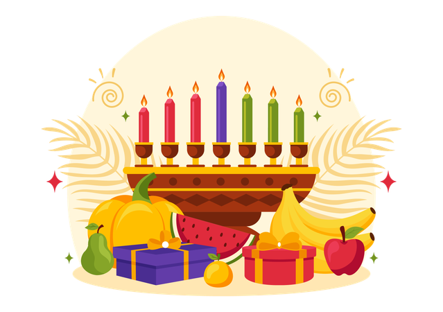 Feliz celebración de kwanzaa  Ilustración