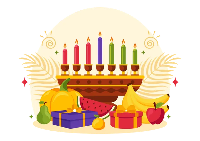 Feliz celebración de kwanzaa  Ilustración