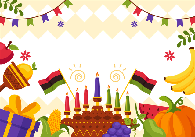 Feliz celebración de kwanzaa  Ilustración