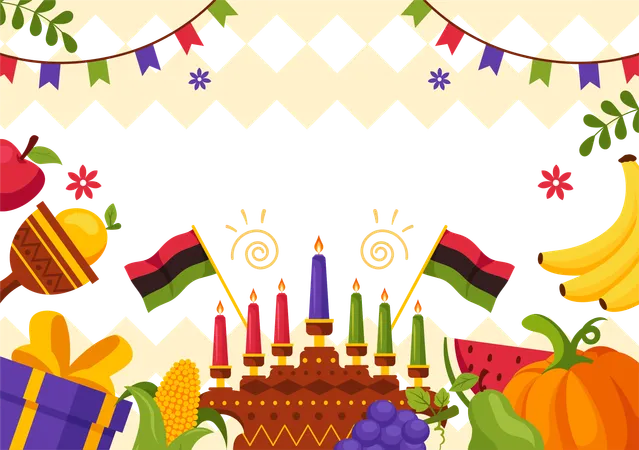 Feliz celebración de kwanzaa  Ilustración