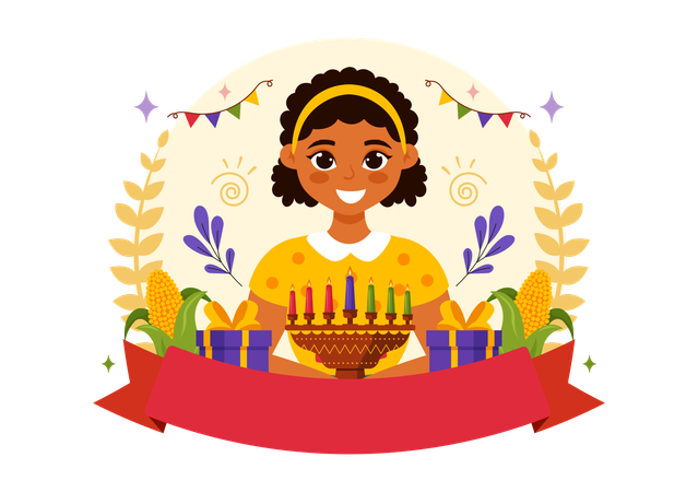 Feliz celebración de kwanzaa  Ilustración