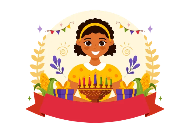 Feliz celebración de kwanzaa  Ilustración