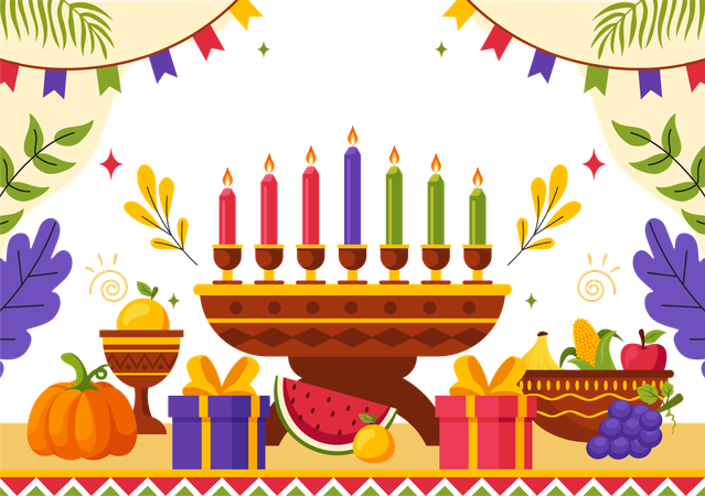 Feliz celebración de kwanzaa  Ilustración