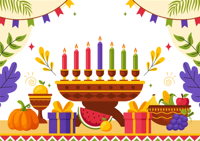 Feliz celebración de kwanzaa  Ilustración