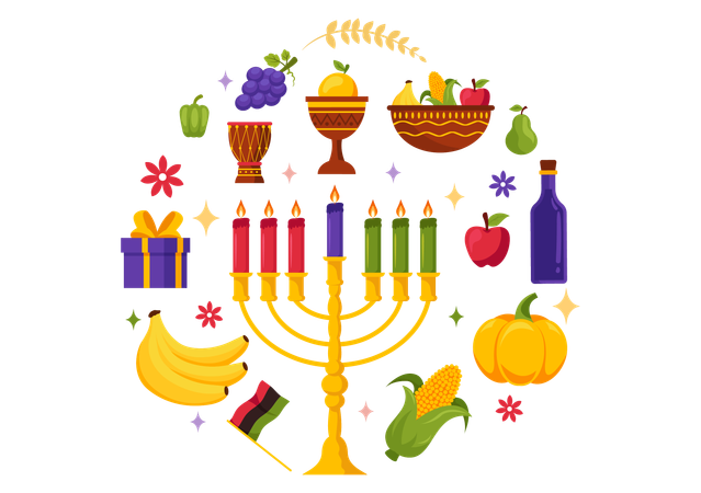 Feliz celebración de kwanzaa  Ilustración