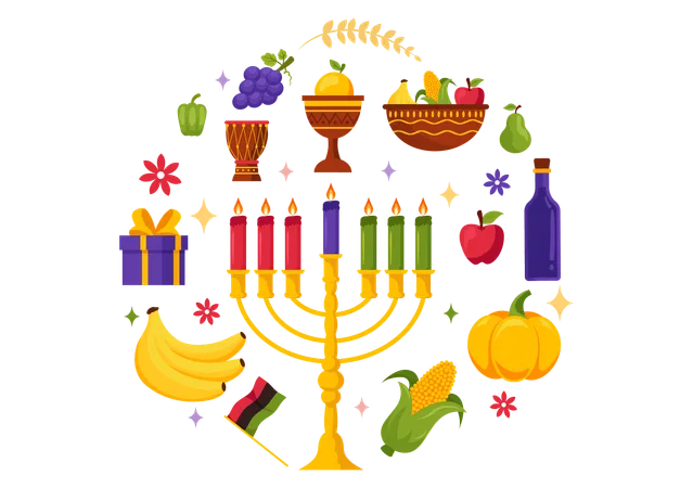 Feliz celebración de kwanzaa  Ilustración