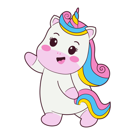 Feliz cumpleaños unicornio  Ilustración