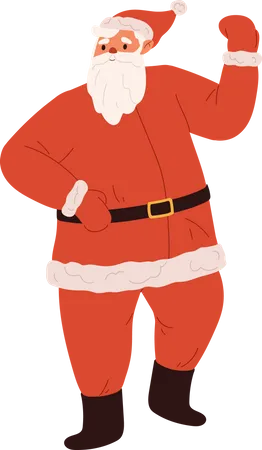 Papai Noel dançando feliz  Ilustração