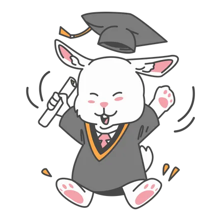 Feliz después de la graduación  Ilustración