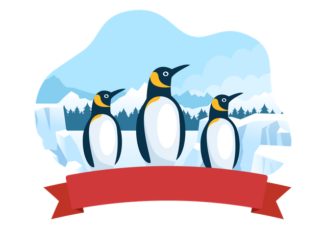 Feliz Dia da Conscientização do Pinguim  Ilustração