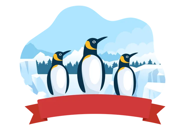 Feliz Dia da Conscientização do Pinguim  Ilustração