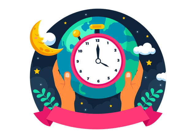 Feliz Dia da Hora do Planeta  Ilustração