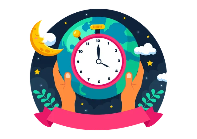 Feliz Dia da Hora do Planeta  Ilustração