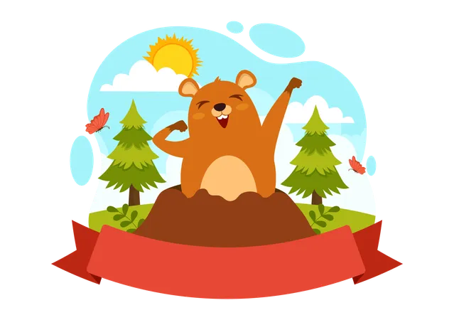 Feliz Dia da Marmota  Ilustração