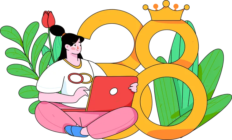 Feliz Dia da Mulher  Ilustração