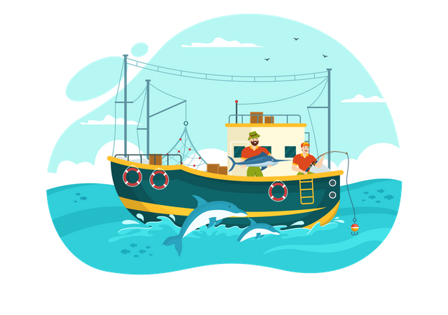 Feliz dia da pesca  Ilustração