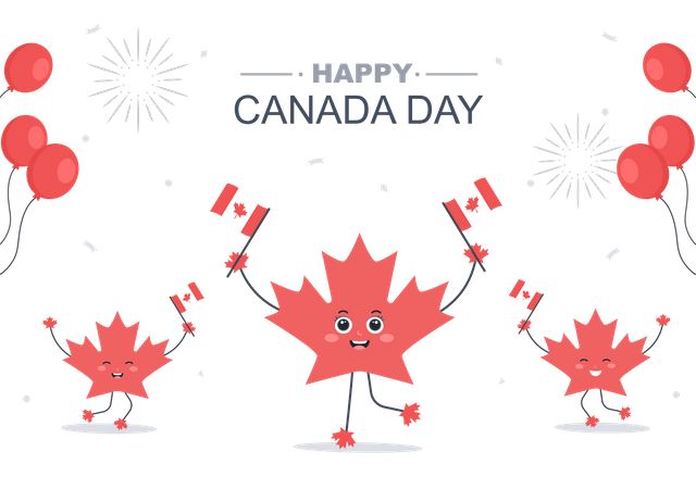Decoración feliz del día de Canadá  Ilustración