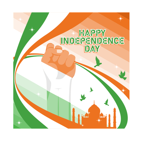 Feliz día de la independencia india  Ilustración