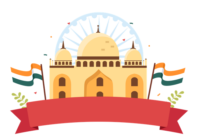 Feliz día de la independencia india  Ilustración