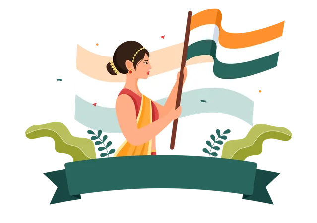 Feliz día de la independencia india  Ilustración