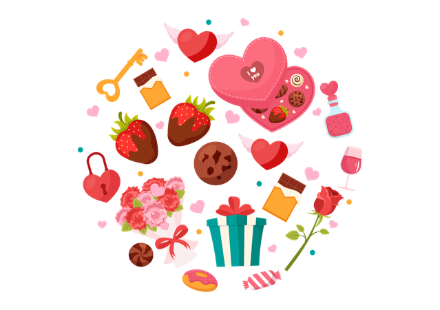 Feliz día de San Valentín  Ilustración